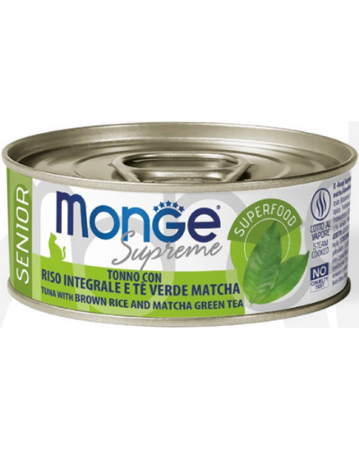 Monge Supreme Senior Cat Tuna Flakes with Brown Rice and Matcha Green Tea